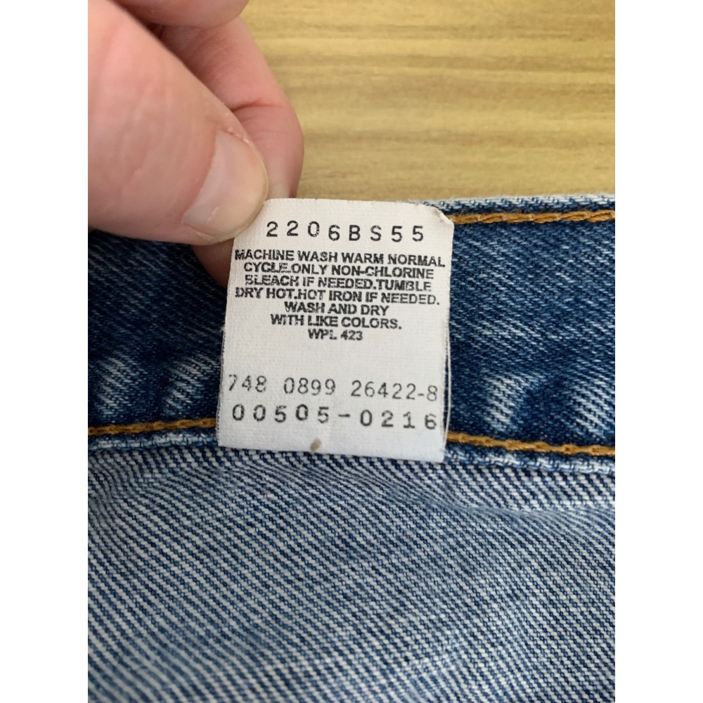 Vintage Levis 505 Jeans Mens 36x32 Blue Straight Leg Fade 90s Denim Pants - Picture 6 of 11
